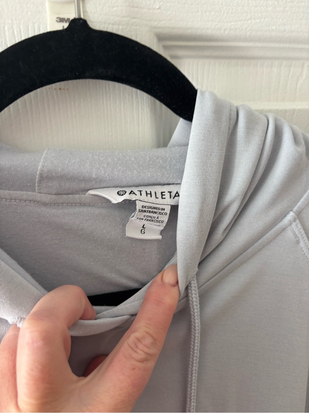 Athleta Women's Light Gray Scoop-Neck Hoodie Sweater